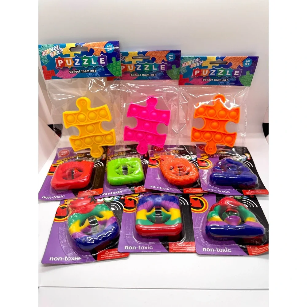 Fidget Toy Sensory Pop Bundle 10pc Set Bubble Snap Puzzle Squeeze Snapper New‎